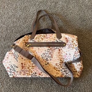 A new day leopard blush weekender tote duffel